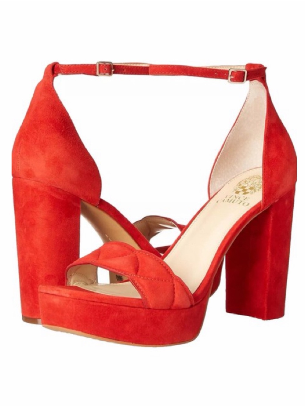 NWT Vince Camuto Red Suede Platform Heels